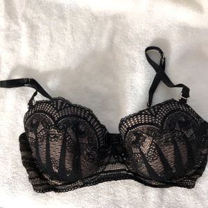 Pleasure state black lace balconette bra 34D